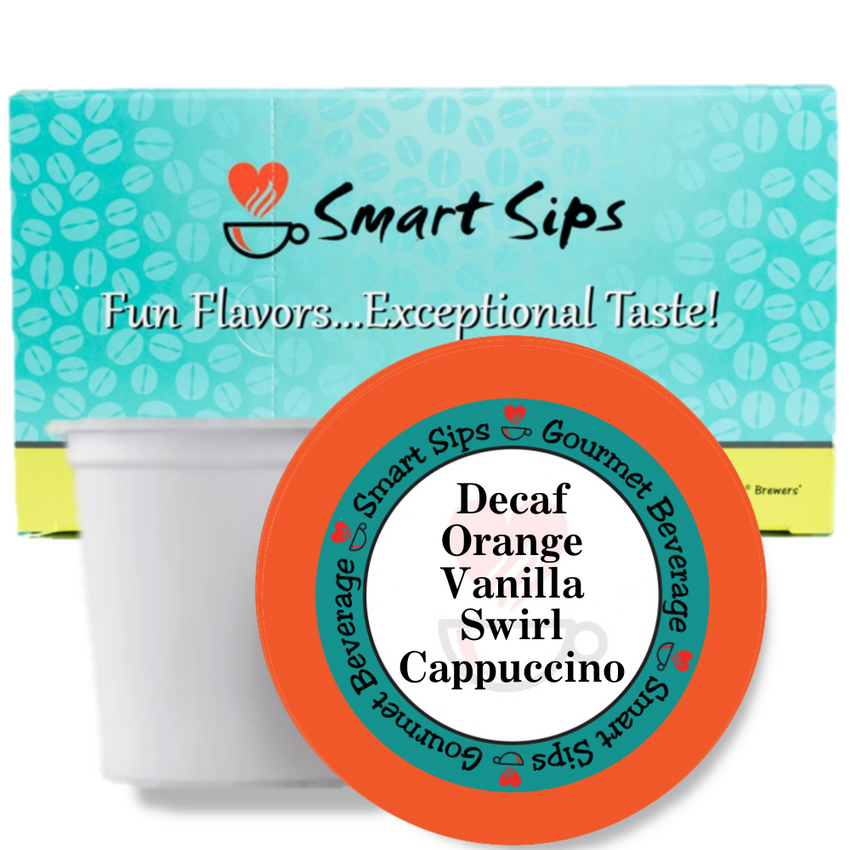 smart sips decaf orange vanilla swirl cappuccino keurig k-cup pods