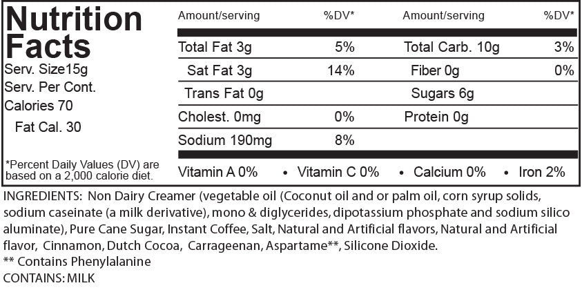 smart sips cappuccino nutritional information