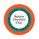 Banana chocolate chip flavored gourmet coffee, smart sips coffee, dessert inspired coffee, single serve coffee pod, cafe, pods, k cup, k-cup, kcup, kosher, gluten free, sugar free, no sugar, carb free, no carb, low calorie, ww friendly, keto friendly, keurig
