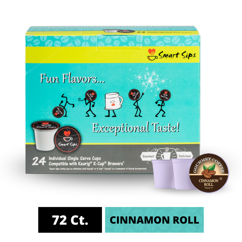 Cinnamon Roll, Gourmet Flavored Coffee Pods for Keurig K-cup Brewers