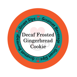 Decaf Frosted Gingerbread Cookie, Gourmet Flavored Coffee, Smart Sips Coffee, holiday coffee, christmas coffee, winter coffee, single serve, single-serve, keurig machine compatible, kcup, k cup, k-cup, pods, pod, no carb, zero carb, no sugar, zero sugar, low calorie, dessert coffee, decaffeinated