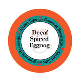 Decaf Spiced Eggnog, Smart Sips Coffee, decaffeinated coffee, gourmet flavored beverage, holiday coffee, christmas coffee, flavored coffee, single serve, single-serve, keurig machine compatible, kcup, k cup, k-cup, carb free, sugar free, 2 calories, low calorie
