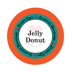 jelly donut flavored gourmet coffee, smart sips coffee, dessert inspired coffee, single serve coffee pod, cafe, pods, k cup, k-cup, kcup, kosher, gluten free, sugar free, no sugar, carb free, no carb, low calorie, ww friendly, keto friendly, keurig