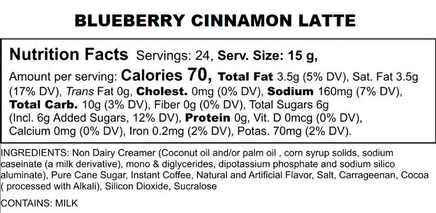 Blueberry Cinnamon Latte, Single Serve Latte Pods for Keurig K-cup Brewers