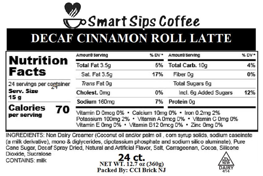 decaf cinnamon roll latte pods