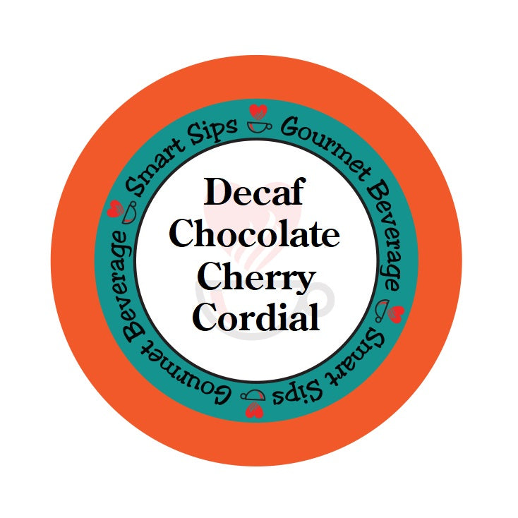 Decaf Chocolate Cherry Cordial Coffee, Decaffeinated Flavored Coffee Pods for Keurig K-cup Brewers