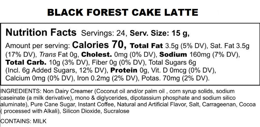 Black Forest Cake Latte, Gourmet Latte Pods For Keurig K-cup Brewers