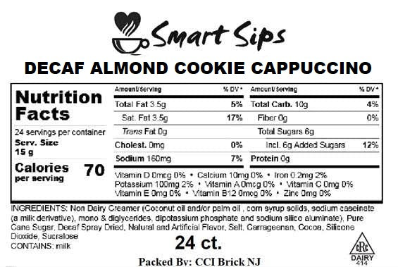 decaf almond cookie cappuccino for keurig k-cup brewers