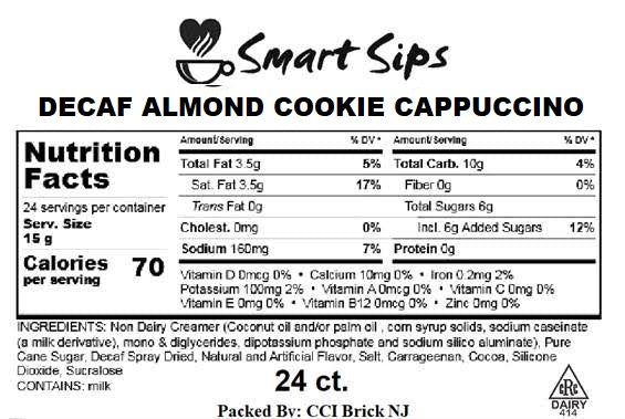 Decaf Almond Cookie Cappuccino, Gourmet Decaffeinated Cappuccino Pods, For Keurig K-cup Brewers