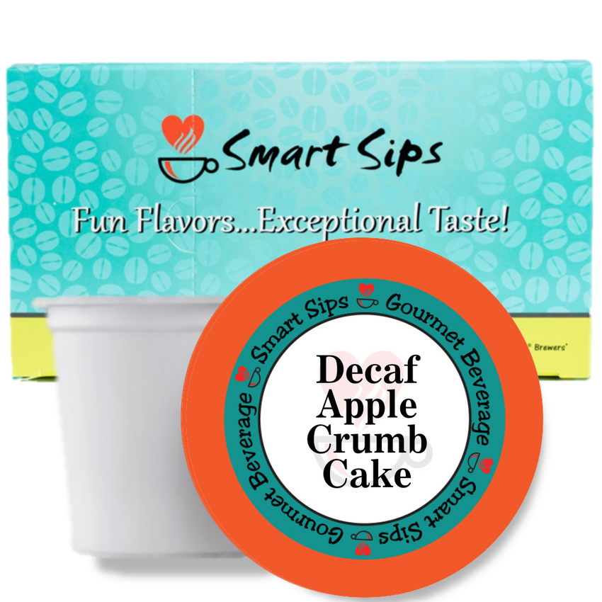 decaf flavored coffee decaffeinated apple crumb cake coffee pods keurig k-cup smart sips coffee