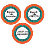 Cake-Lovers Cappuccino Variety Sampler- Birthday Cake, Cannoli Cake & Carrot Cake Cappuccino, 72 Count, Gourmet Cappuccino Pods for Keurig K-cup Machines