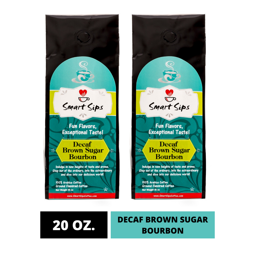 Decaf Brown Sugar Bourbon, Flavored Medium Roast Ground Gourmet Arabica Coffee