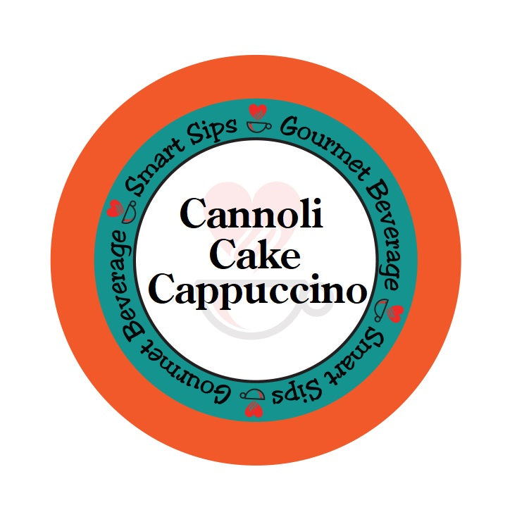 Cannoli Cake Cappuccino, Smart Sips Coffee, flavored gourmet cappuccino, gourmet flavored beverage, single-serve, single serve, keurig machine compatible, kcup, k cup, k-cup, pod, dessert inspired, low carb, low calorie, low sugar