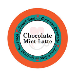 Chocolate Mint Latte, Smart Sips Coffee, flavored gourmet coffee, flavored gourmet latte, cappuccino, single serve pods, pod, k cup, kcup, k-cup, low calorie, low carb, low sugar, gluten free