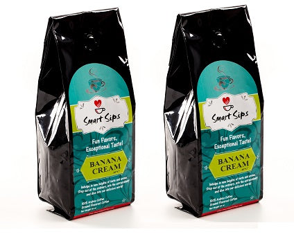 Decaf Banana Cream, Flavored Medium Roast Ground Gourmet Arabica Coffee