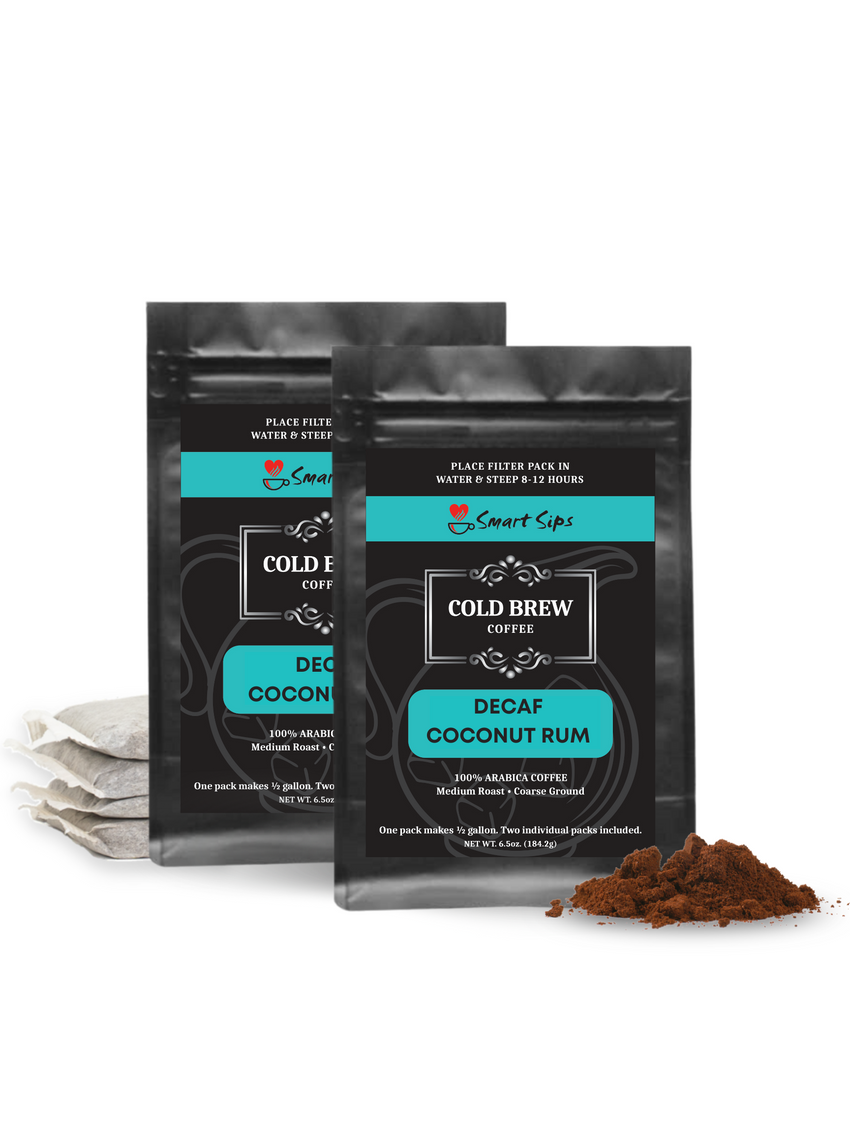 Cold Brew Coffee | Decaf Coconut Rum, Decaffeinated Cold Brew Coffee Packs