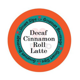 Decaf Cinnamon Roll Latte, Gourmet Flavored Coffee, Flavored Coffee, Coffee, Smart Sips Coffee, Single Serve, kcup, k cup, k-cup, pod, pods, keurig, kosher, gluten free