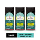 smart sips coffee, decaf chocolate peanut butter flavored coffee, medium roast arabica coffee, gourmet coffee, ground coffee, 30 ounce 