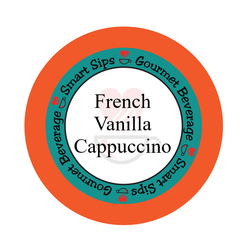 French Vanilla Cappuccino, Gourmet Flavored Coffee, Flavored Coffee, Coffee, Smart Sips Coffee, Single Serve, kcup, k cup, k-cup, pod, pods, keurig, kosher, gluten free