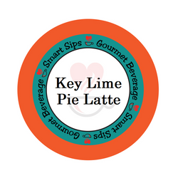 Key Lime Pie Latte, Smart Sips Coffee, gourmet flavored coffee, single serve latte, k cup, k-cup, kcup, pod, pods, gluten free, contains dairly, one step latte, keurig, cappuccino, summer flavor