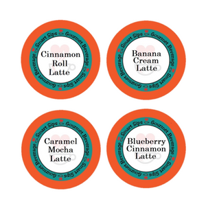 latte variety sampler pack, smart sips coffee, cappuccino, one step latte, koser, gluten free, low calorie, low sugar  