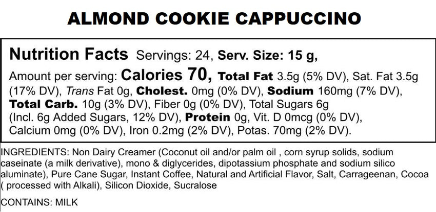 Almond Cookie Cappuccino, Cappuccino Pods for Keurig K-cup Brewers