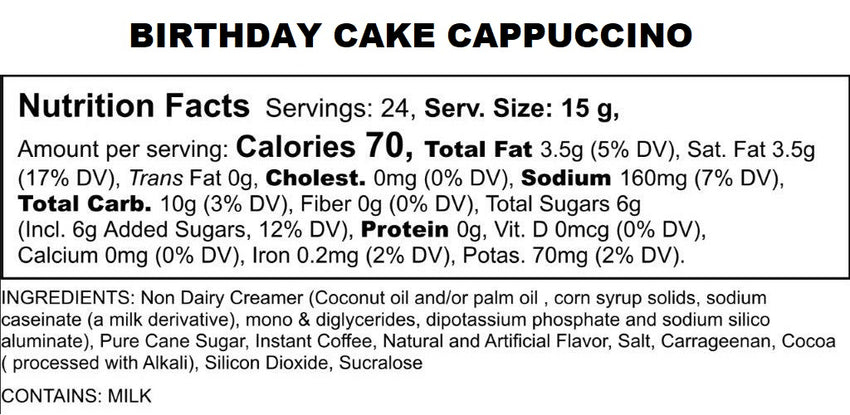 Birthday Cake Cappuccino, Gourmet Cappuccino Pods, For Keurig K-cup Brewers