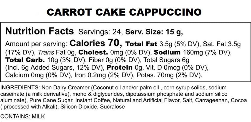Carrot Cake Cappuccino, Single-Serve Pods for Keurig K-cup Brewers