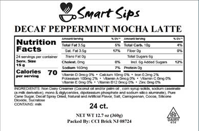 Decaf Peppermint Mocha Latte, Single Serve Decaffeinated Flavored Latte Pods for Keurig K-cup Brewers