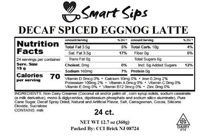 Decaf Spiced Eggnog Latte, Single Serve Decaffeinated Flavored Latte Pods for Keurig K-cup Brewers