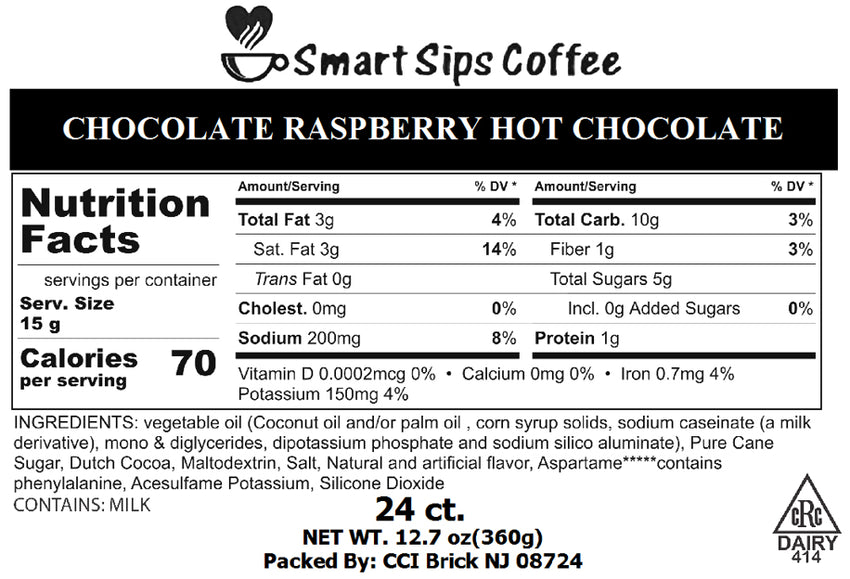 Chocolate Raspberry Hot Chocolate, for Keurig K-cup Brewers, Gourmet Hot Cocoa