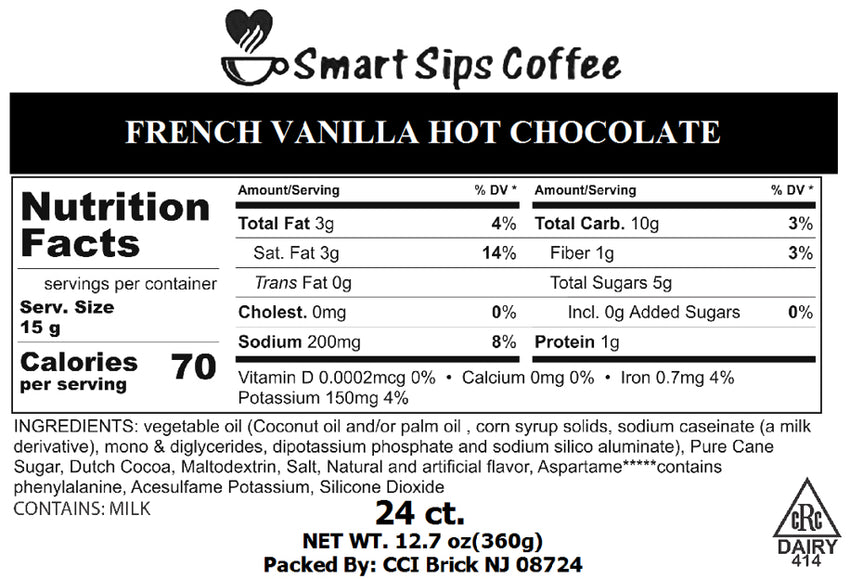 French Vanilla Hot Chocolate, Gourmet Hot Chocolate Pods for Keurig K-cup Brewers