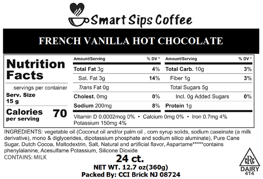 French Vanilla Hot Chocolate, 24 Count, Single Serve Cups Compatible With All Keurig K-cup Machines