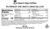 smart sips coffee, pumpkin pie hot chocolate, hot cocoa, hot coco, gourmet flavored, single serve pod, pods, k cup, kcup, k-cup, keurig brewer compatible, landfill degradable, kosher, fall flavor, contains dairy