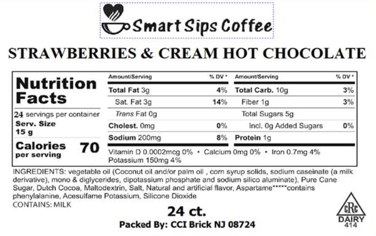 Strawberries & Cream Hot Chocolate, for Keurig K-cup Brewers