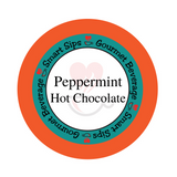 peppermint hot chocolate, smart sips coffee gourmet flavored hot cocoa, low calorie, low sugar, low carb, flavored hot chocolate, kosher, gluten free, single serve, kcup, k cup, k-cup, pod, pods, keurig