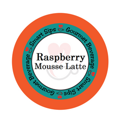 Raspberry Mousse Latte, Smart Sips Coffee, gourmet flavored latte, gourmet flavored coffee, drink your dessert, single serve pods, k cup, kcup, k-cup, cappuccino, one step latte, keurig, low calorie, low carb, low sugar, gluten free