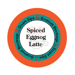 spiced eggnog latte, cappuccino, single serve pod, 24 count pods, smart sips coffee, one step latte, holiday seasonal flavored latte, low calorie, low sugar, low carb, keurig, k cup, kcup, k-cup, pod, brew, kosher, gluten free, trans fat free