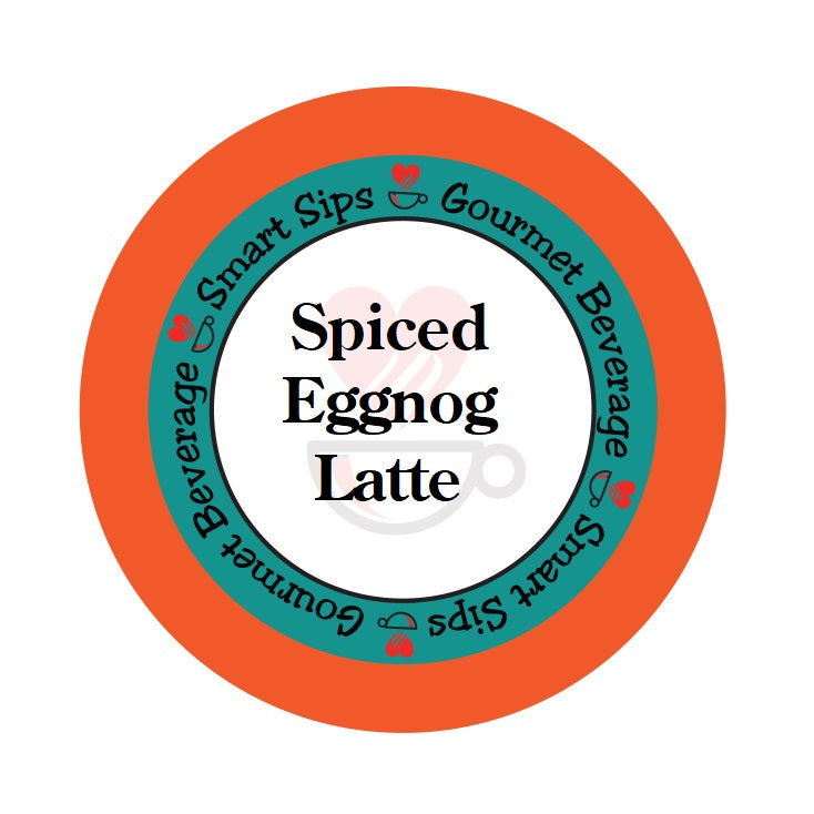 spiced eggnog latte, cappuccino, single serve pod, 24 count pods, smart sips coffee, one step latte, holiday seasonal flavored latte, low calorie, low sugar, low carb, keurig, k cup, kcup, k-cup, pod, brew, kosher, gluten free, trans fat free