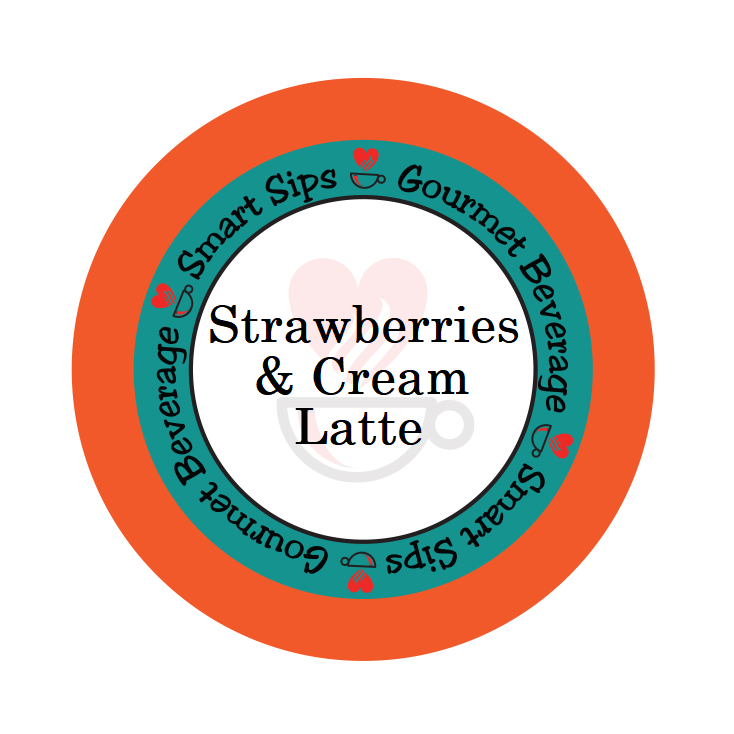 Strawberries and cream latte, smart sips coffee, single serve gourmet flavored coffee, gourmet latte, single serve pods for keurig k cup brewers, kcup, k-cup, gluten free, drink your dessert, low calorie, low carb, low sugar