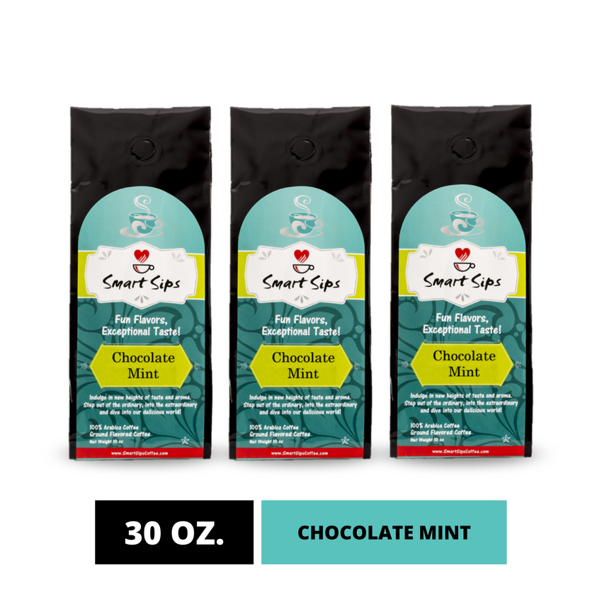 Chocolate Mint, Flavored Medium Roast Ground Gourmet Arabica Coffee