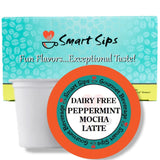 DAIRY-FREE, VEGAN | Peppermint Mocha Latte, Single-Serve Gourmet Dairy-Free Latte Pods for Keurig K-cup Brewers