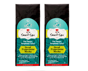 Decaf Peppermint Mocha, Flavored Medium Roast Ground Gourmet Arabica Coffee